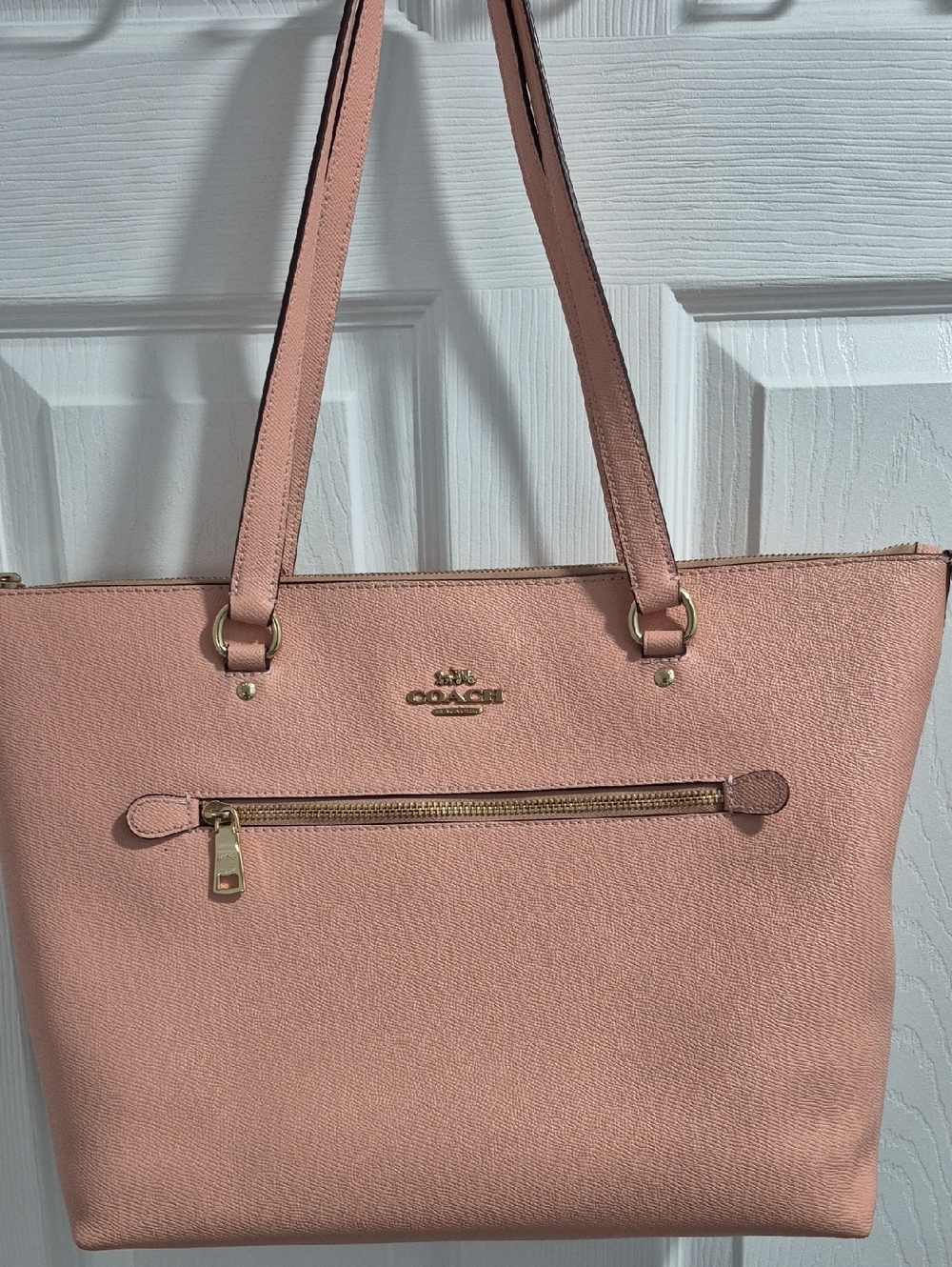 Coach Blush Leather Tote with Gold Hardware